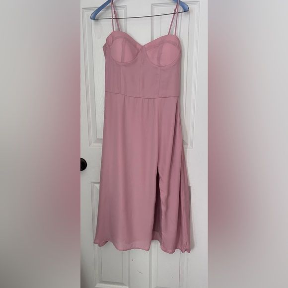 Socialite Dresses |Womens Size M Blush Pink Corset Bra Top Spaghetti Straps Midi - Picture 2 of 4